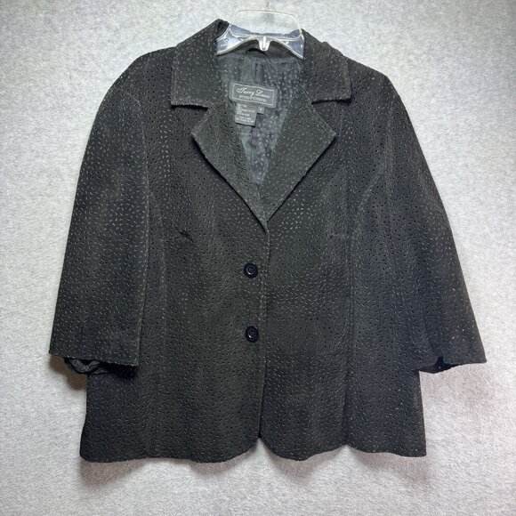 Terry Lewis Jackets & Blazers - Terry Lewis Classic Luxuries Jacket Womens 1X Black Leather Laser Cut Suede